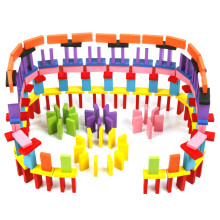 (120pcs Domino) 120-teiliges Holz-Domino-Spiel Lernspielzeug Bausteine für Kinder