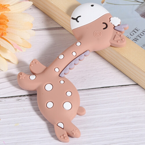 (Coffee) Silicone Baby Teether for Girls & Boys 2