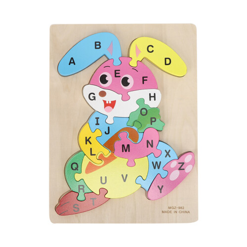 (Rabbit) 26 Letters Animal Puzzle Toy Educational Jigsaw Gift Rabbit