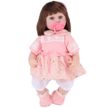 (42cm / 16.5in) Reborn Infant Doll Full Body Vinyl Baby Girl Doll Short Hair 42cm