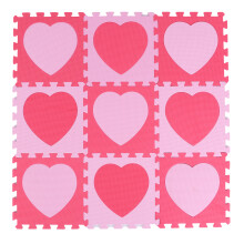 9tlg. Herz-Muster EVA Baby-Spielmatte Kriechpuzzle