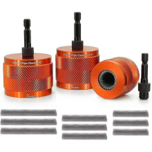 (1/2"&3/4"&1") 1-inch copper pipe cleaner set with 1/4 hex handle and 2 replaceable blades for removing rust from copper pipes and various metal pipes