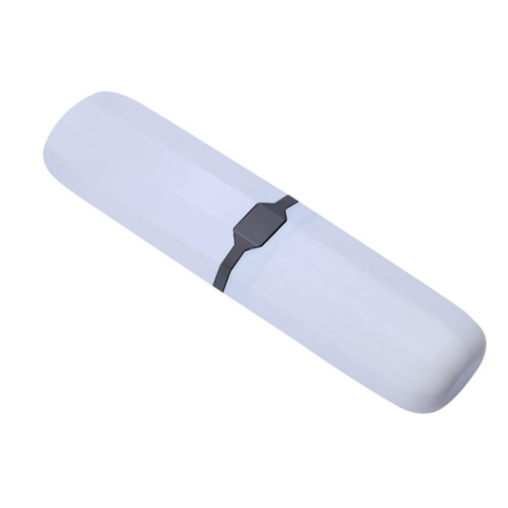 White Hygienic Travel Toothbrush Holder Portable With Adjustable Space For Toothpaste Storage