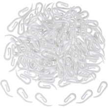 200 PCS Curtain Hooks White Plastic Curtain Clips 2.8 x 1.2 cm for Shower Curtain, Window Curtain and Door Curtain Adélala
