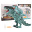 (Blue) Electric Dinosaur Music Light Walking Toy Brown 2