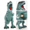 (Blue) Electric Dinosaur Music Light Walking Toy Brown 4