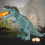 (Blue) Electric Dinosaur Music Light Walking Toy Brown 5