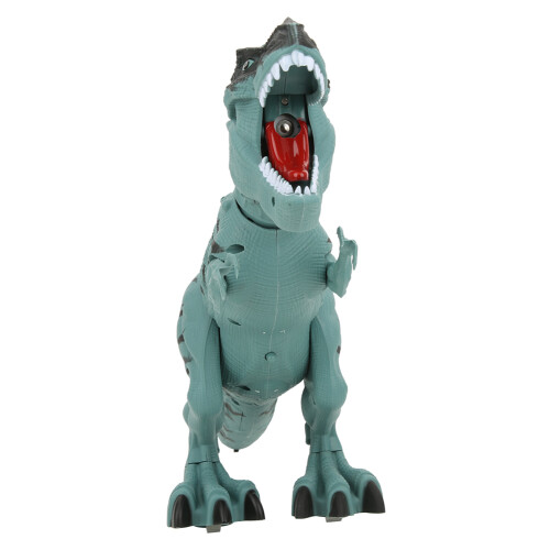(Blue) Electric Dinosaur Music Light Walking Toy Brown 2