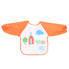 (Orange Cows Free Size) Baby Lätzchen wasserdicht Langarm Schürze Pink Erdbeere