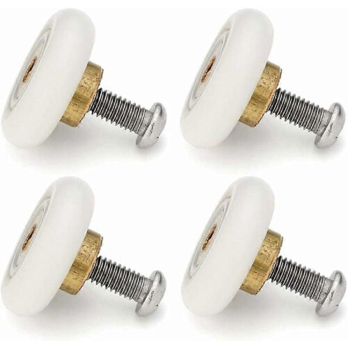 Replacement roller set for 4 sliding shower doors with screws, screw diameter M4 19mm 1