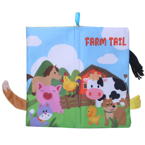 (Poultry Type) Washable Baby Animal Tail Cloth Book Educational