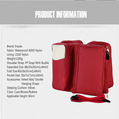 (Red) Multifunctionele opvouwbaar kinderbed rode tas 2