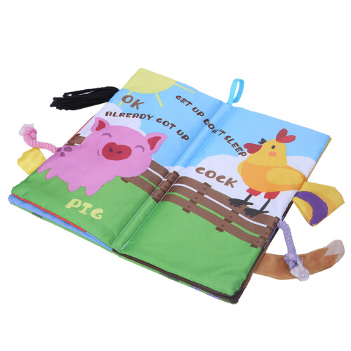 (Poultry Type) Washable Baby Animal Tail Cloth Book Educational 2