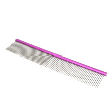 Greyhound Comb For Dogs Metal Dog Grooming Comb With Rounded Ends For Knot Removal Purple 19cm/7.5in For Long Haired Dogs