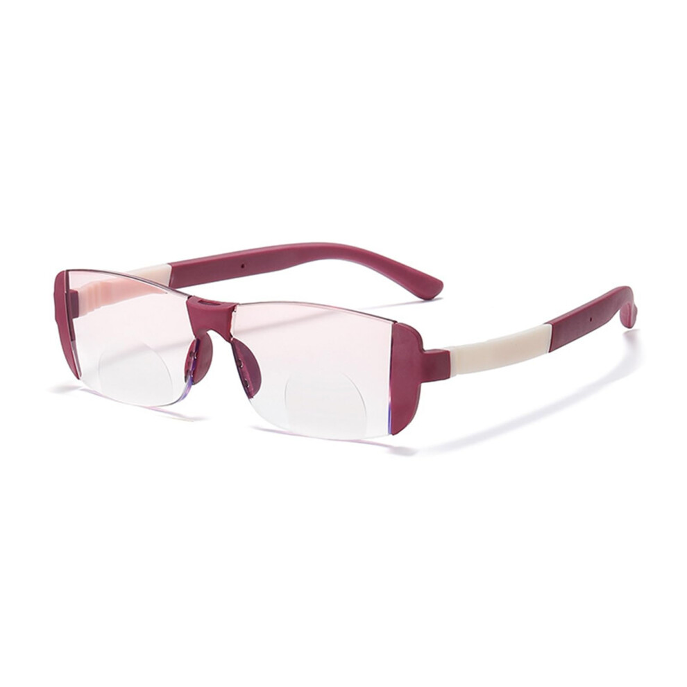 Blue/Light/Red Weight Tr Rimless Reading Glasses Unisex Bifocal Blocking Readers Tinted Lenses 1.5X Magnification