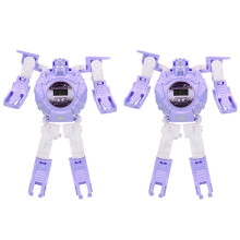 (Purple) Roboter-Uhr Spielzeug Transformator für Kinder Lila
