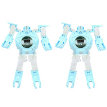 (Blue) Roboter-Uhr Spielzeug Transformator für Kinder Lila