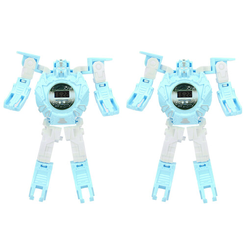 (Blue) Roboter-Uhr Spielzeug Transformator für Kinder Lila