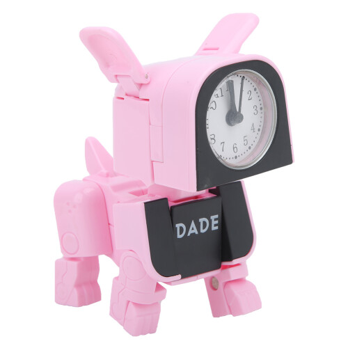 Bureau Cartoon Hond Wekker Roze 1