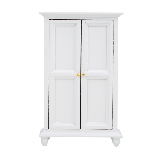 Mini-Kleiderschrank Weiß Holz Doppeltür