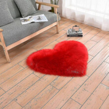 Heart Shaped Rug Soft Faux Sheepskin Fur Tflycq for Home Sofa Floor Mat Plush( Size,Color : 40x50cm-Red