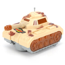 (Tawny) ABS Children Toy Tank Military Model Light Music Universal Wheel