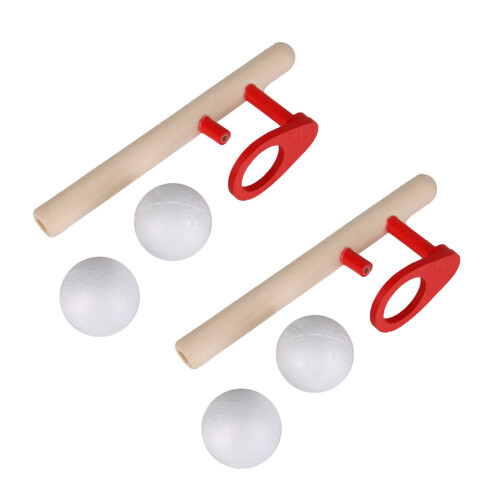 2x Wooden Blowing Ball Set for Kids