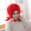 Red Hat Comfortable Plush Cute Appearance Warm Hat for Party 3