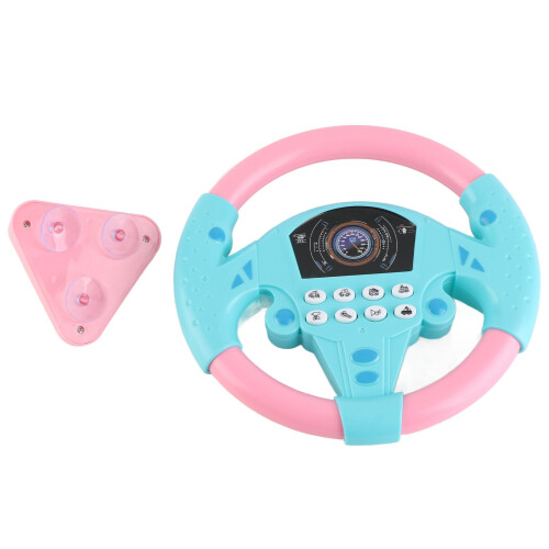 Volante Musicale Educativo Auto per Bambini Rosa Blu