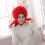 Red Hat Comfortable Plush Cute Appearance Warm Hat for Party 4