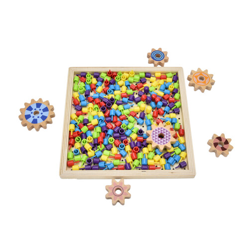 Holz-Pilz-Peg-Puzzle für Kinder
