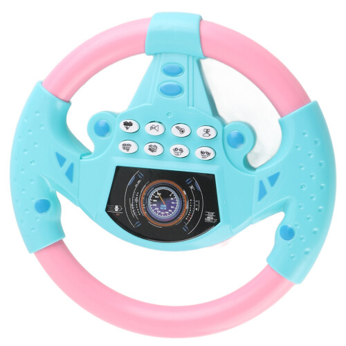 Volante Musicale Educativo Auto per Bambini Rosa Blu 1