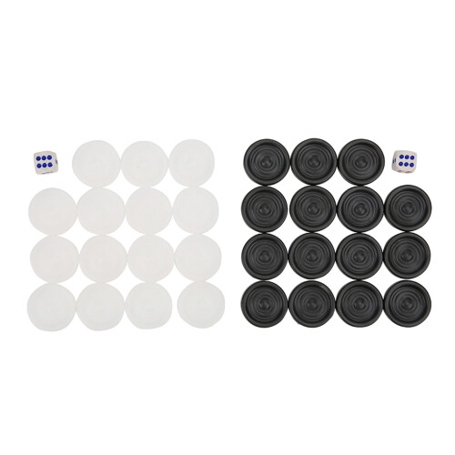 22mm Plastic Black White Backgammon Chips Set Kids Toy 2