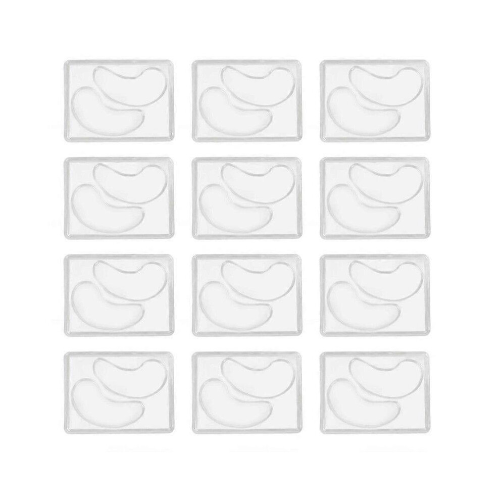 Kikidex (As Show, One Size) 12Pcs Diy Under Eye Patches Molds Safe Healthy Natural Reusable Transparent Eye Mask Patch Tray Plate