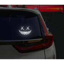 Reflective Smile Demon Car Sticker,Funny Cool Die Cut Waterproof Car Window Decal