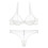 (90E, White) Ultra-thin Cup, Mesh Lace Underwear, Unlined Bra Panties Set 1