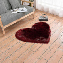 Heart Shaped Rug Soft Faux Sheepskin Fur Tflycq for Home Sofa Floor Mat Plush( Size,Color : 70x180cm-Burgundy
