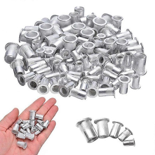 Richrig Thread Rivete Threaded Rivet, 100 Pieces Rivet Nut, Threaded Rivet, Rivet Nut Flat ...