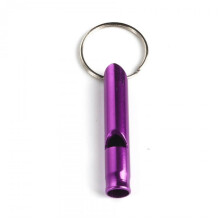(Purple) 5pcs Outdoor Small Whistle For Hiking Camping Climbing Aluminum Alloy Whistle, Rescue Referee Keychain Pendant Small