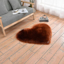 Heart Shaped Rug Soft Faux Sheepskin Fur Tflycq for Home Sofa Floor Mat Plush( Size,Color : 60x180cm-Brown