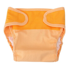 Waterproof Breathable Cotton 3-Layer Reusable Diaper Pants Orange M