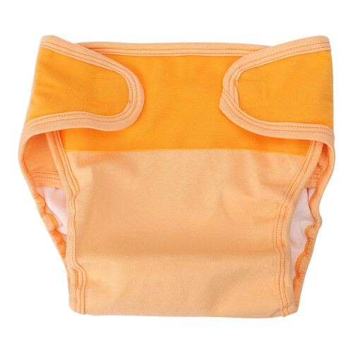 Waterproof Breathable Cotton 3-Layer Reusable Diaper Pants Orange M