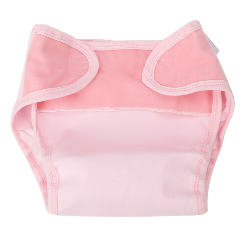 Waterproof Breathable Cotton 3-Layer Reusable Diaper Pants Pink M