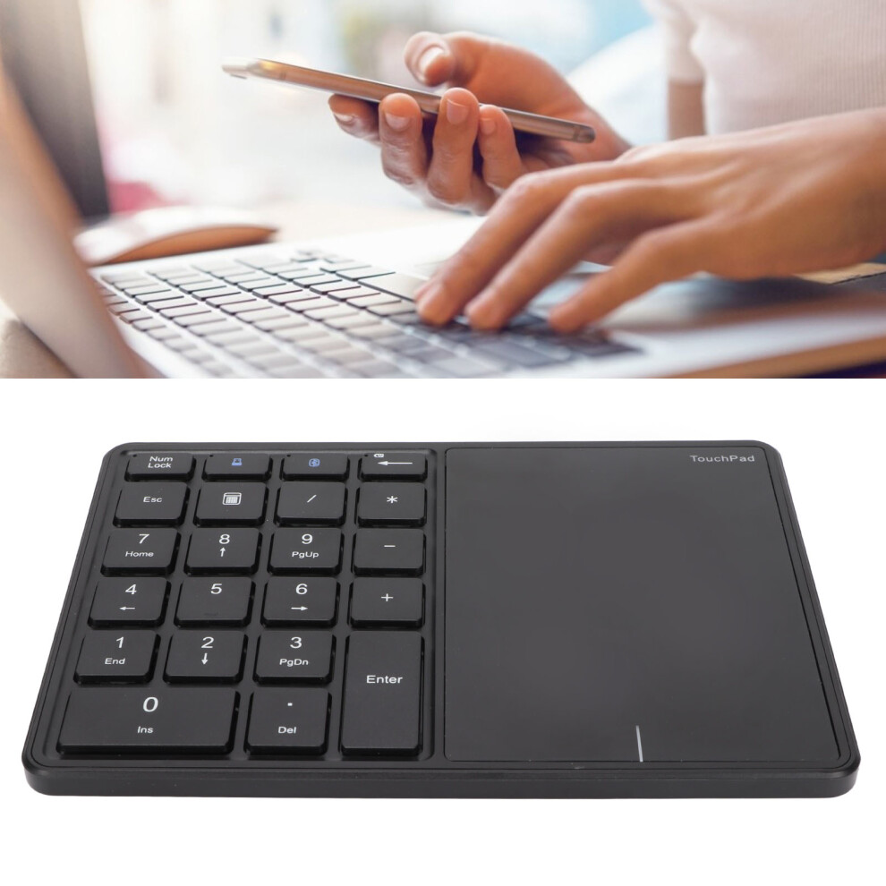 Wireless Numeric Keypad 2.4G Touchpad 22 Keys, 500Mah Black 3111357224180