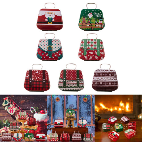 Boîtes décoratives en fer pour bonbons de noël, 5 pièces,-Type A 2