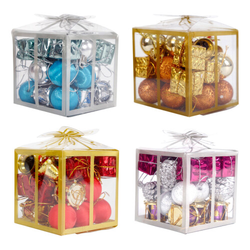 Ensemble de boules de décoration de noël, ornements-Rouge 2