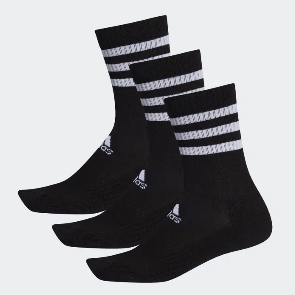 Adidas 3-Stripes Cushioned Crew Arch Support Sports Socks 3 Pairs Uk Xl / 11-12.5 Black