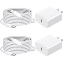 iPhone 16 15 Charger Fast Charging, 2 Pack 20W USB C Fast Charger Block with 6ft Braided USB C to C Charging Cable for iPhone 16/16 Plus/16 Pro/