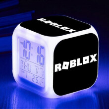 (Threesidedalarmclock,shape2)Print Digital Alarm Clock 7 Color Changing Game Night Light Led Display Bedside Clock Home Decor Kids Toy Gifts