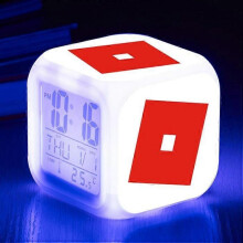 (Threesidedalarmclock,shape7)Print Digital Alarm Clock 7 Color Changing Game Night Light Led Display Bedside Clock Home Decor Kids Toy Gifts